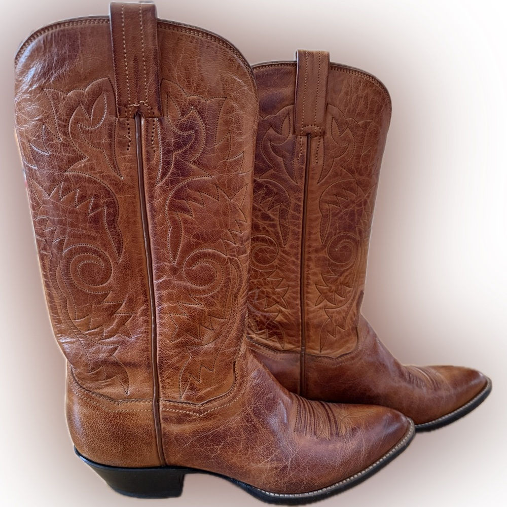 🎉 HP 🎉 Vintage 80s Sanders Western Cowgirl leather boots handmade Mexico rodeo🐴